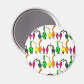 Kleurrijk kattenpeuterpatroon magneet (Voorkant / Achterkant)