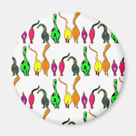 Kleurrijk kattenpeuterpatroon magneet