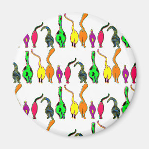 Kleurrijk kattenpeuterpatroon magneet