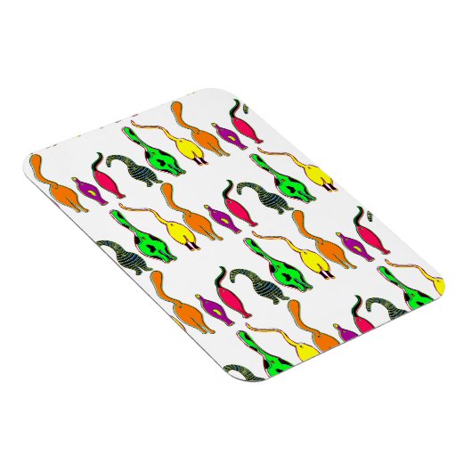 Kleurrijk kattenpeuterpatroon magneet (Rechterzijde)