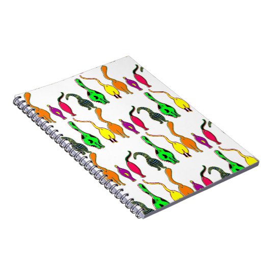 Kleurrijk kattenpeuterpatroon notitieboek (Rechterzijde)
