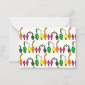 Kleurrijk kattenpeuterpatroon notitiekaartje (Achterkant)