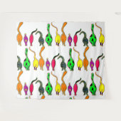 Kleurrijk kattenpeuterpatroon wandkleed (Voorkant (horizontaal))