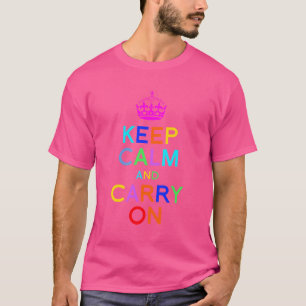 Kleurrijk Keep Calm and Carry On T-shirt