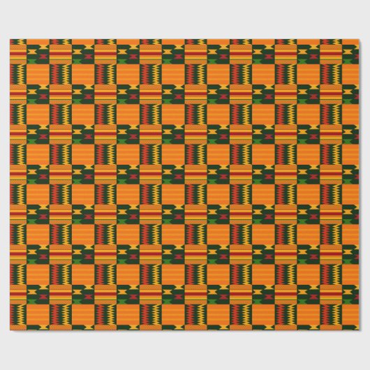 Kleurrijk Kente patroon wrapping papier (Vlak)