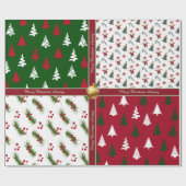 Kleurrijk kerst inpakpapier met tekst (Vlak)