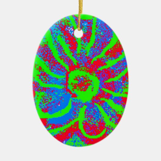 Kleurrijk Kerst Keramisch Ornament (Voorkant)