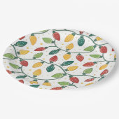 Kleurrijk kerst lichtjespatroon  papieren bordje (Gekanteld)