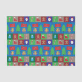 Kleurrijk Kerst Patroon Tissue Papier (Voorkant)