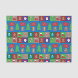 Kleurrijk Kerst Patroon Tissue Papier