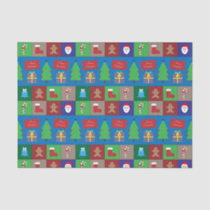 Kleurrijk Kerst Patroon Tissue Papier