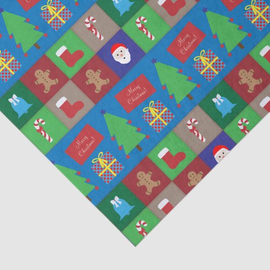 Kleurrijk Kerst Patroon Tissue Papier (Detail)