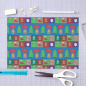 Kleurrijk Kerst Patroon Tissue Papier (Craft)