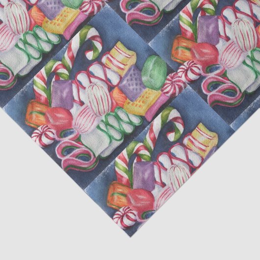Kleurrijk Kerst Snoep Tissue Papier (Detail)