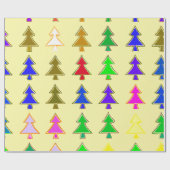 Kleurrijk kerstboom winter inpakpapier (Vlak)