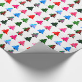 Kleurrijk kerstboominpakpapier cadeaupapier (Hoek)