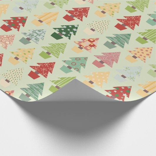 Kleurrijk kerstboompapier cadeaupapier (Hoek)