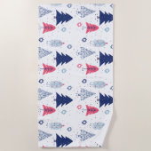 Kleurrijk kerstboompatroon strandlaken (Voorkant)