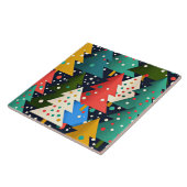 Kleurrijk kerstboompatroon tegeltje (Zijkant)