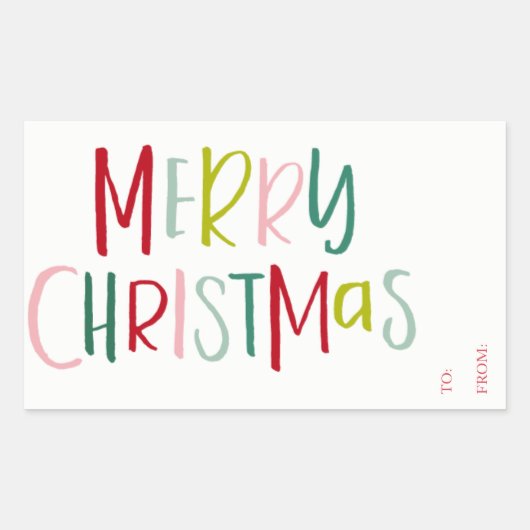 Kleurrijk kerstcadeau-Label van Sticker (Voorkant)