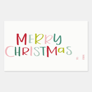 Kleurrijk kerstcadeau-Label van Sticker