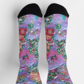 Kleurrijk kerstdorp met huizen en bomen sokken (Top)