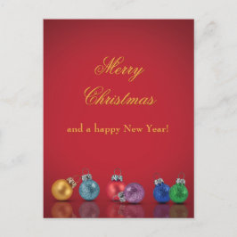 Kleurrijk kerstfeest Glitter Ornaments Holiday Pos Feestdagenkaart