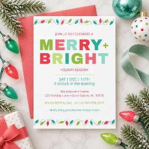 Kleurrijk Kerstfeest Merry & Bright Kaart