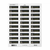 Kleurrijk kerstfeest met sneeuwbomen etiket (Full Sheet)