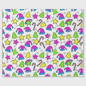 Kleurrijk kerstfeest naadloos patroon cadeaupapier (Vlak)
