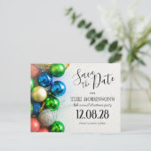 Kleurrijk Kerstfeest Save the Date Aankondigingskaart (Staand voorkant)