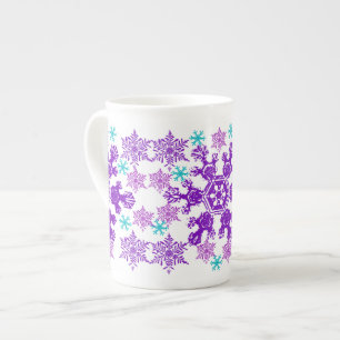 Kleurrijk kerstfeest Snowflake Bone China Porselein Kop