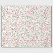 Kleurrijk kerstgroen en rode gestreept Confetti Cadeaupapier (Vlak)