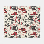 Kleurrijk kersthonden patroon fleece deken (Voorkant (Horizontaal))