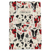 Kleurrijk kersthonden patroon medium cadeauzakje (Voorkant)