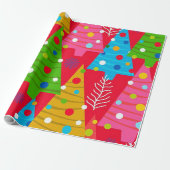 Kleurrijk kerstinpakpapier cadeaupapier (Uitgerold)