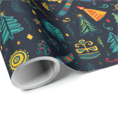 Kleurrijk kerstinpakpapier ontwerp cadeaupapier (Rol Hoek)