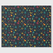 Kleurrijk kerstinpakpapier ontwerp cadeaupapier (Vlak)