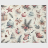 Kleurrijk kerstinpakpapier ontwerp cadeaupapier (Vlak)