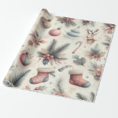 Kleurrijk kerstinpakpapier ontwerp cadeaupapier (Uitgerold)