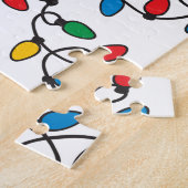 Kleurrijk kerstlampje moeilijk legpuzzel (Zijkant)