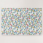 Kleurrijk kerstlampje moeilijk legpuzzel (Horizontaal)