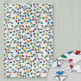 Kleurrijk kerstlampje moeilijk legpuzzel