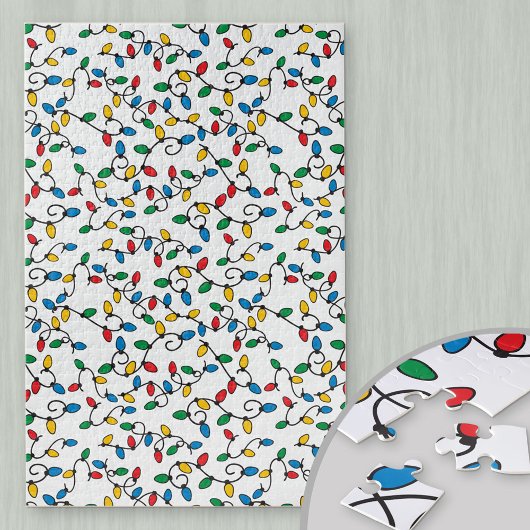 Kleurrijk kerstlampje moeilijk legpuzzel