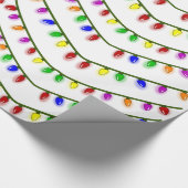 Kleurrijk kerstlampje Whimsical Wrapping Paper Cadeaupapier (Hoek)