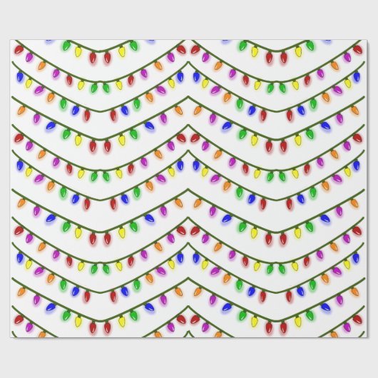 Kleurrijk kerstlampje Whimsical Wrapping Paper Cadeaupapier (Vlak)