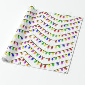 Kleurrijk kerstlampje Whimsical Wrapping Paper Cadeaupapier (Uitgerold)