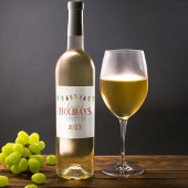 Kleurrijk kerstlicht gepersonaliseerd wijn etiket