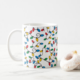 Kleurrijk kerstlichtenpatroon leuk vakantiebeker koffiemok