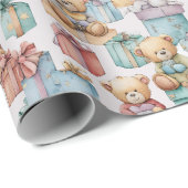Kleurrijk Kerstmis Teddyberen Inpakpapier (Rol Hoek)